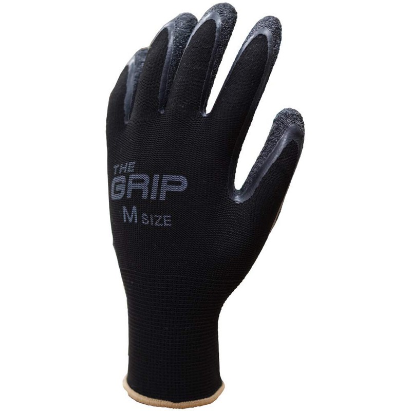 Everest 10 Pairs 13G Natural Rubber Back Gloves, Medium, Black