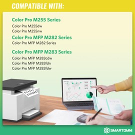 206X 206A High Yield Toner Cartridges 4 Pack (with Chip) Works with HP Color Pro MFP M283fdw M283cdw, Pro M255dw M255nw, MFP M282nw M283 M282 M255 Printer | W2110X W2111X W2112X W2113X 206A W2110A
