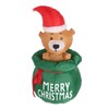 1.5m Christmas Inflatable Lovely Bear in Gift Bag with LED