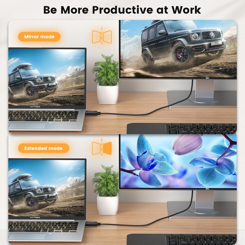 4K DisplayPort to HDMI Cable, Uni-Directional DP to HDMI Cord