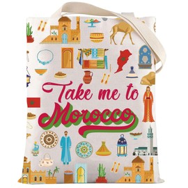 LEVLO Morocco Culture Travel Cosmetic Bag Morocco Souvenir Gift Take Me To Morocco Zipper Pouch Bag For Traveler, Take Morocco TG, Cosmetic Bag