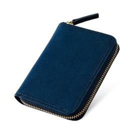 TASUKI Men's Bi-fold Wallet, Middle Size, Genuine Leather, Made in Japan, Made by Leading Leather Artisans, BLUE