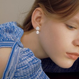 VONALA Pearl Love Knot Earrings for Women 925 Sterling Silver Celtic Knot Pearl Dangle Earrings Trendy Jewelry Lucky Valentines Day Gifts for Women Girls Daughter