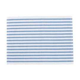 C&F Home 13" x 19" Ticking Stripe Cornflower Single Cotton Reversible Decorative Tabletop Placemat Farmhouse All Seasons Spring Springtime Summer Machine Washable Decor Decoration Rectangular Placemat