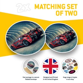2 x 30cmVinyl Stickers - Red Concept Sports Car Supercar Decals for Car Van Luggage Scrap Book Fridge #14461