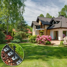 Garaook Landscape Edging Stakes, 100 Pcs 8" Plastic Garden Spikes, Spiral Nylon Anchoring Spikes for Paver Edging, Weed Barriers, Artificial Turf, Tent, Grass Pathway and More, Black