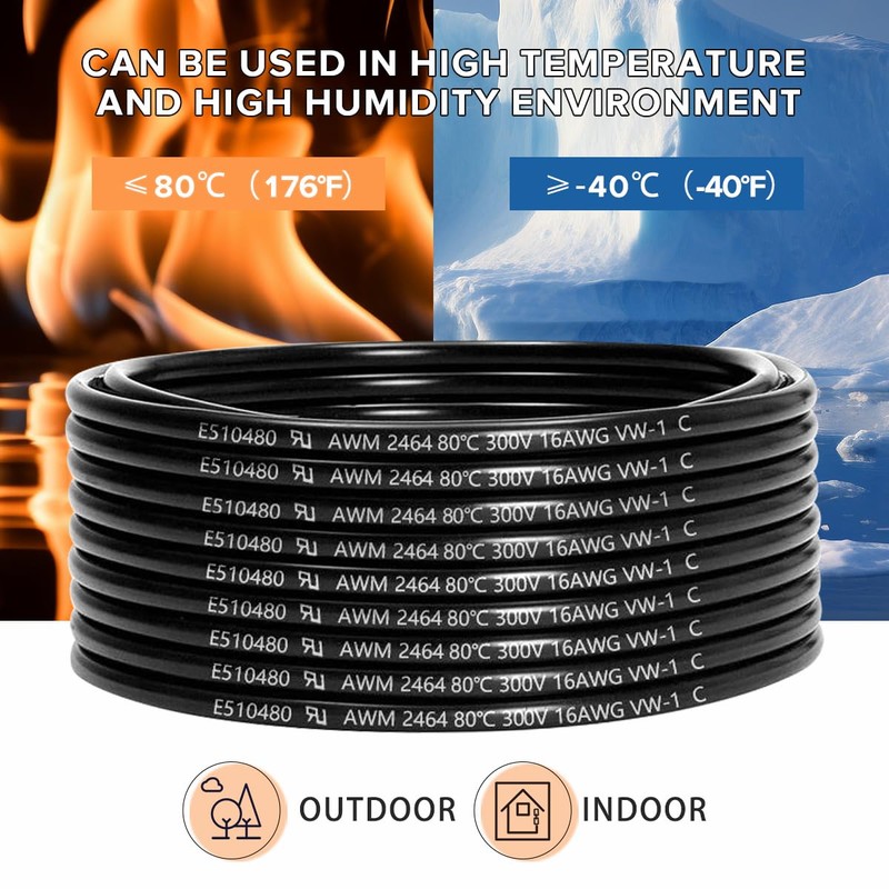 16 Gauge 7 Conductor Electrical Wire 50FT, UL 2464 16