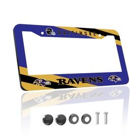 1 Pack License Plate Frames for Ravens | Black License Plate Frame for Men