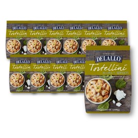 DeLallo Tortellini Pasta with Ricotta and Spinach, Made in Italy, Egg Pasta, Non-GMO, Tree Nut Free, Peanut Free, 8.8 oz Bag, (12 Pack)