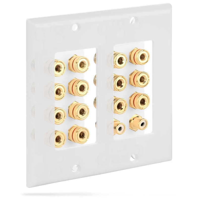 Fosmon 2-Gang 7.1 Surround Sound Distribution Home Theater Wall Plate,