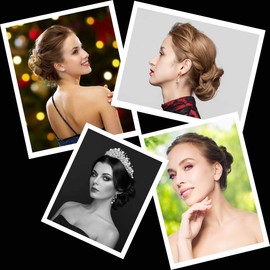 10PCS Spiral Hair Pins, Non-Scratch Ball Tips Screw Pins for DIY Hair Style (Black)