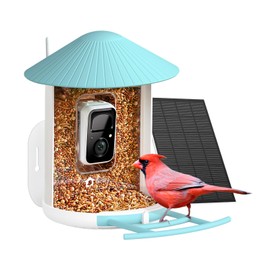 NETVUE NETVUE by Birdfy Smart Bird Feeder with Camera, Bird Watching Camera, Auto Capture Bird Videos & Motion Detection, Wireless Camera Ideal Present for Bird Lover (Solar Blue)