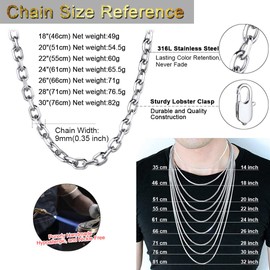 ChainsHouse Stainless Steel Bracelet Women/Men's Bracelet 19 cm / 21 cm Anchor Chain / Coffee Bean Bracelets, Choice of Width and Colour, includes Gift Box, Stainless Steel