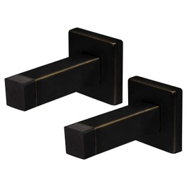 Nuk3y - Perchero de pared cuadrado moderno, 2 unidades, Oiled rubbed bronze.