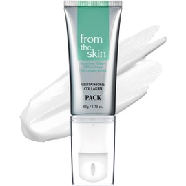 FROM THE SKIN FROM THE SKIN Glutathione Collagen Peel Off Mask - Anti Aging Korean Face Mask, Face Lift, Radiance Boost, Reduces Wrinkles - Built-in Silicone Spatula, 700ppm Glutathione & 300 Da Collagen, 1.76 oz.