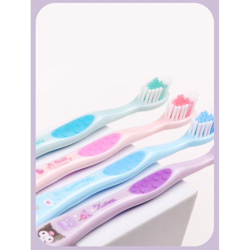 Generic Individually Packaged Cute Toothbrush Set, Compact Head (Purple, 3