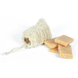 Bee The Light Pure Castile and Artisan Bar Soap Handmade with 100% Fair Trade Organic Oils, Cold Process Bars with Soap Saver Eco Scrub Bag (15 ounces w/Soap Saver Bag, Unscented Castile)