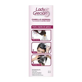 Grecian Lady 5 Shampoo Tinte Canas, Normal, Castaño a Negro, 3 Pack 120ml