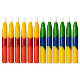 Papyrus Eco-Friendly Birthday Candles, Layered Primary Colors (12-Count)