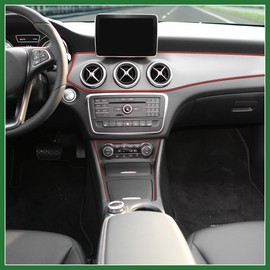 Motoforti Car Interior Gap Door Edge Trim Strip Line Chrome Red 8m 26.25ft Long-Lasting