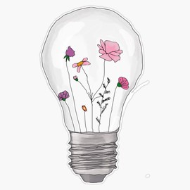 Bulb Full Of Flowers Vinyl Waterproof Sticker Decal Car Laptop Wall Window Bumper Sticker 5"
