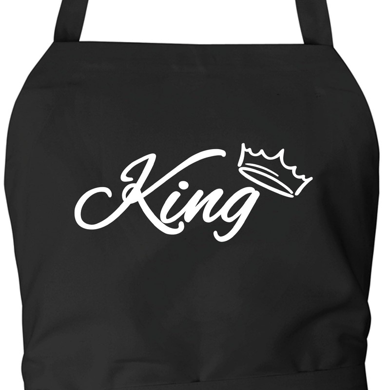 huuraa Apron King Crown Unisex Cooking Apron with Motif Wedding