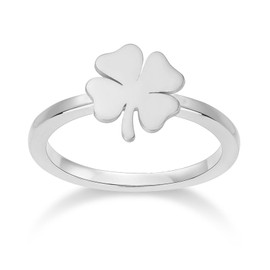 VASSAGO Clover Ring for Women Stainless Steel Lucky Four Leaf Clover Rings Irish Protection Amulet Jewelry