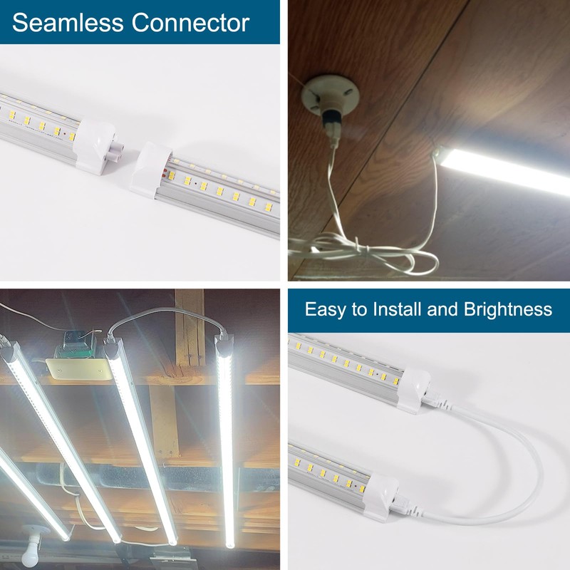 AQIQUUT LED Shop Lights,4FT Led Shop Light 6500k Daylight 50W