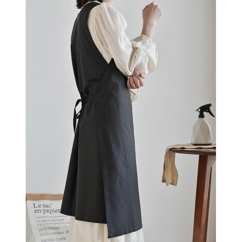 Nanxson Women's Cotton Linen Apron Cooking Apron Printed Kitchen Apron