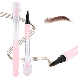 LiangNiShi 4 Prong Head Eyebrow Pen, Ultra Fine Waterproof Eyebrow 3 Colors | Korean Style 3D Eyebrow Makeup | Resistant to Sweat and Sebum and Won't Fall Off All Day | Time Shortened Cosmetics for