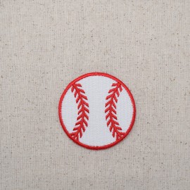 (2-1/4") Baseball - Red/White - Sports - Iron on Applique/Embroidered Patch