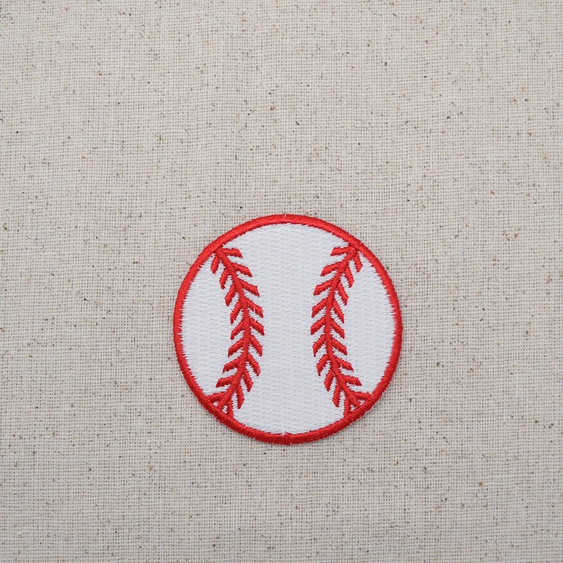 (2-1/4") Baseball - Red/White - Sports - Iron on Applique/Embroidered