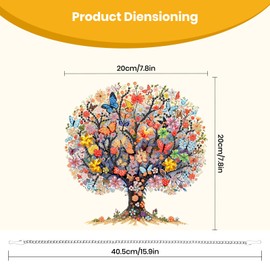 Jawecci Tree of Life Diamond Painting Kits Hanging Pendant, Special Shaped Crystal DIY Butterfly Diamond Art Hanging Ornaments with Chain Gem Painting for Adults Kids Window Door Gifts, Box Package