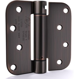 goldenwarm 6 Pack 4 Inch Oil Rubbed Bronze Self Closing Door Hinges with 5/8'' Radius Corners - Adjustable Tension Soft Close Hinges for Interior/Exterior Doors, Durable & Quiet Closure