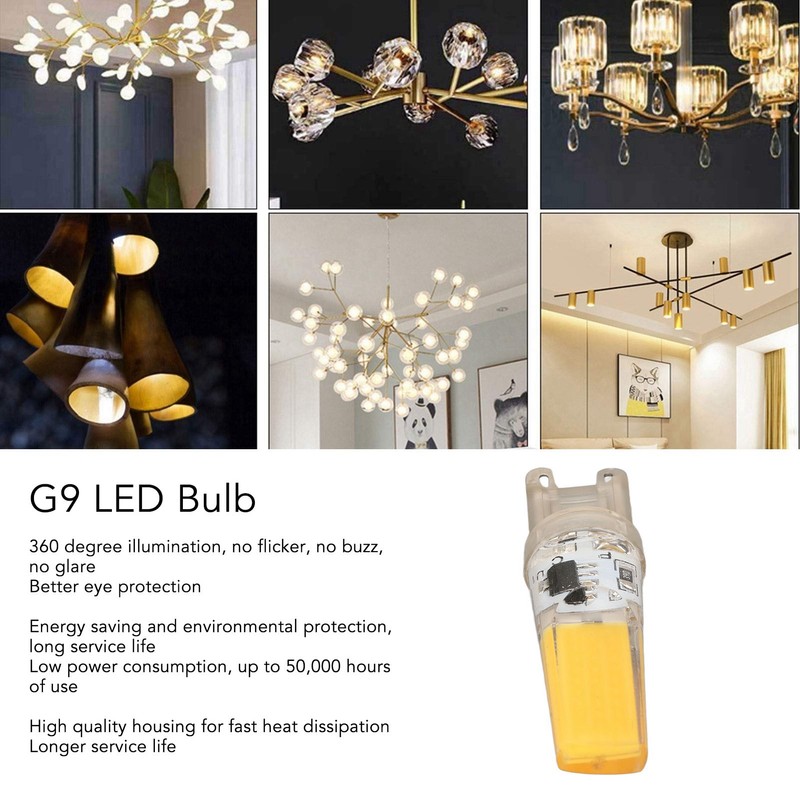 6pcs G9 LED Light Bulb COB Dimmable Professional G9 LED