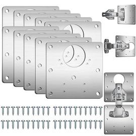Hinge Repair Plate,10PCS Cabinet Hinge Repair Plate with Customized Screws,Stainless Steel Kitchen Cupboard Door Hinge Repair Brackets with Holes for Kitchen Cupboards