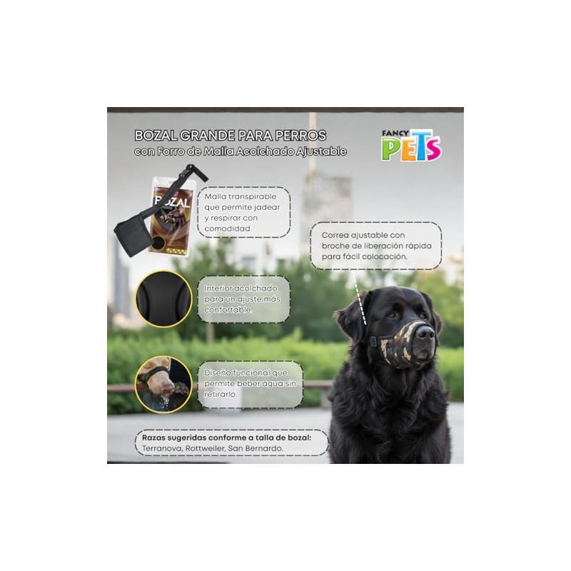 Fancy Pets Bozal con Forro de Malla GDE para Perros