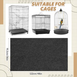 Nuanchu Large Bird Cage Mat, 36 x 48 Inch Under Pet Cage Mat, Absorbent/Waterproof Felt Pad for Bird Cages, Reptile Aquariums, Dog Kennels, with Non-Slip Backing for Hard Floors and Surfaces