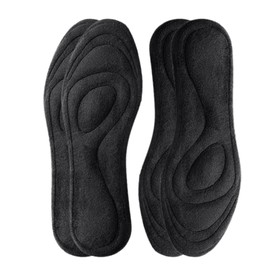 Insoles (4 x 2 Pairs) Insoles, Ergonomic Shock Absorption, Arch Heels, Women's, Men's, Size Adjustment, Odor Resistant, Unisex, Mountaineering, Standing Work Insoles (Black, Velvet, L: 9.8 - 11.2