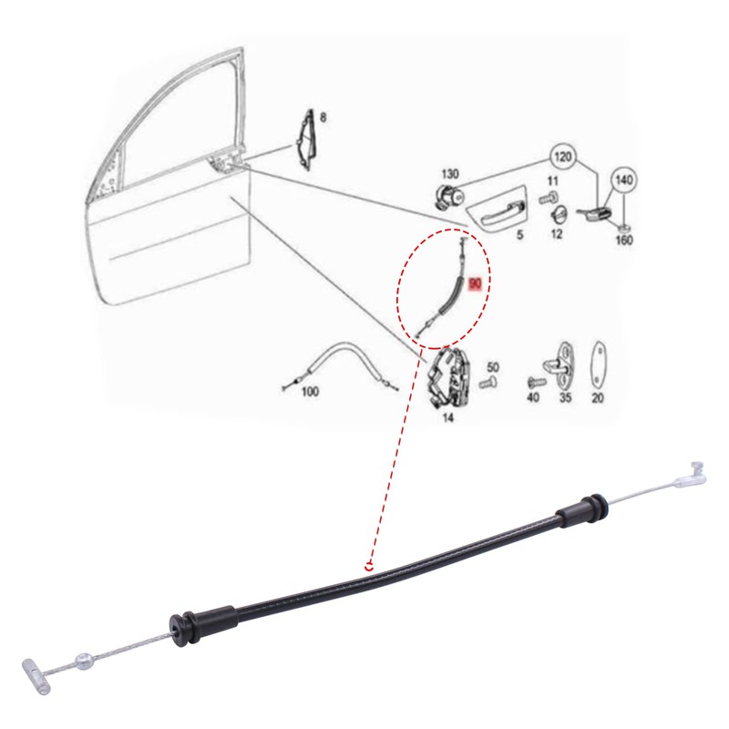 Doo Engy Cable Pull Door Handle Cable Pull Bowden Cable