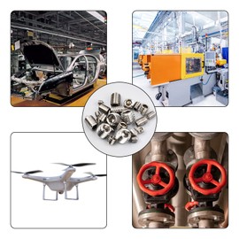 Grub Screws Set of 200 Grub Screws Wrench Allen Screws Stainless Steel Grub Screw for Door Handle M3 M4 M5 M6 M8