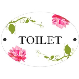 Shabby Chic Toilet Door Plaque Sign (Toilet)
