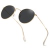 aisswzber Small Round Polarized Sunglasses 3447p-Bright Gold