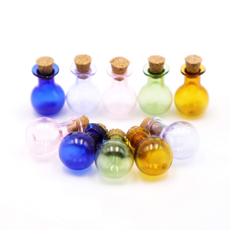 SHAOTONG 2ml Small Mini Glass Bottles Jars with Cork Stoppers.Wishing