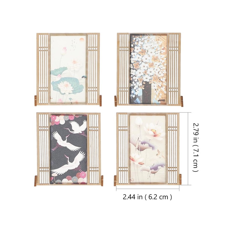 Totority 1 Set Miniature Lacquerware Folding Screen, Mini Chinese Style,