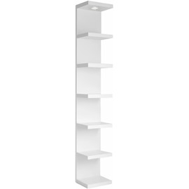 LitaEther Versatile 7 Tier Wall Shelf Unit,White Lack Wall Shelf,Display Floating Shelf with LED Remote Control Light