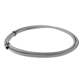 INFINAUTO AN4 Fuel Line Hose 7ft 1/5"ID Fuel Hose 4/9"OD for Car CPE Rubber Stainless Steel Braided Vacuum Hose Silver Tone