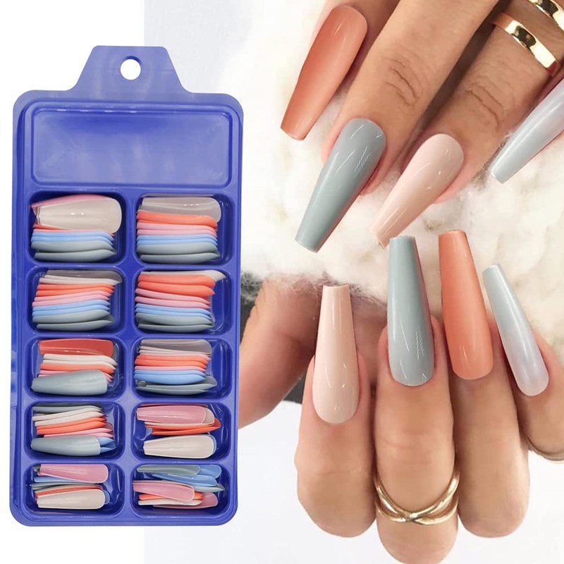 600pcs Nail Tips Artificial Nails Ballerina Long Colourful Nail Tips