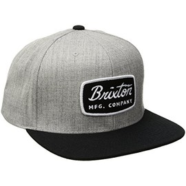 Brixton Men's Jolt Medium Profile Adjustable Snapback Hat, Light Heather Grey/black, One Size