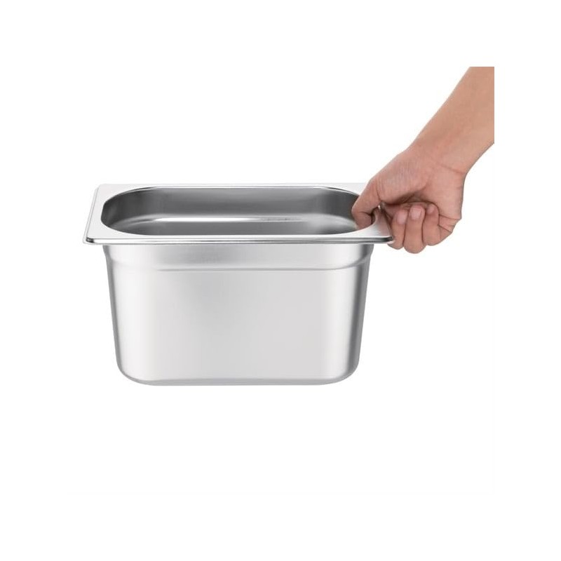 Vogue K820 Edelstahlpfanne, 1/4 Gastronorm, 4 l, 150mm tief, Lebensmittelbehälter,